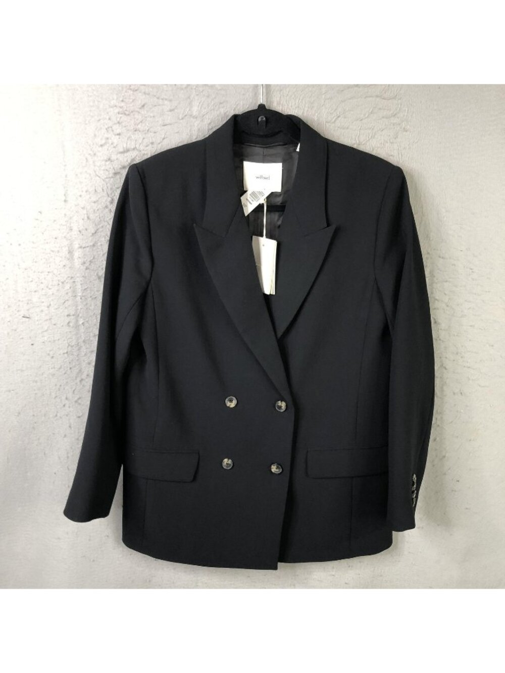 Wilfred Blazer Womens 8 Black Destiny Double Breasted Lined Jacket Old Money